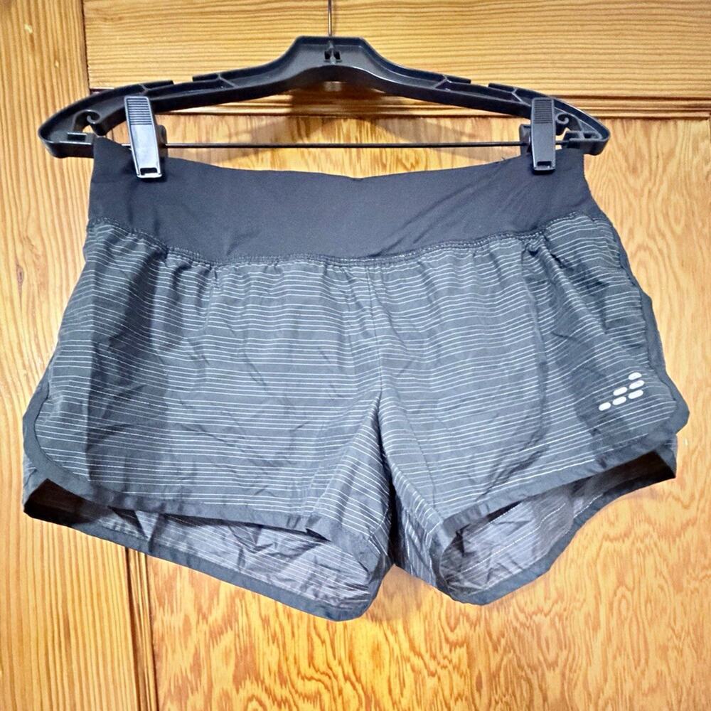 BCG Bio Viz 360 Reflective Striped Athletic Shorts Running Gray Women's M